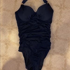 Black full piece bathing suit